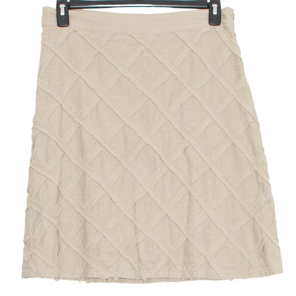 For Cynthia Skirt Linen Minimalist Boho Coastal Grandma French Girl Brown Small - Picture 1 of 4